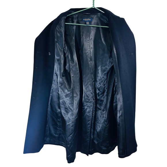 Brooks Brothers Wool Cashmere Double Breasted Black MilitaryStyle Pea Coat 12 - Picture 4 of 10